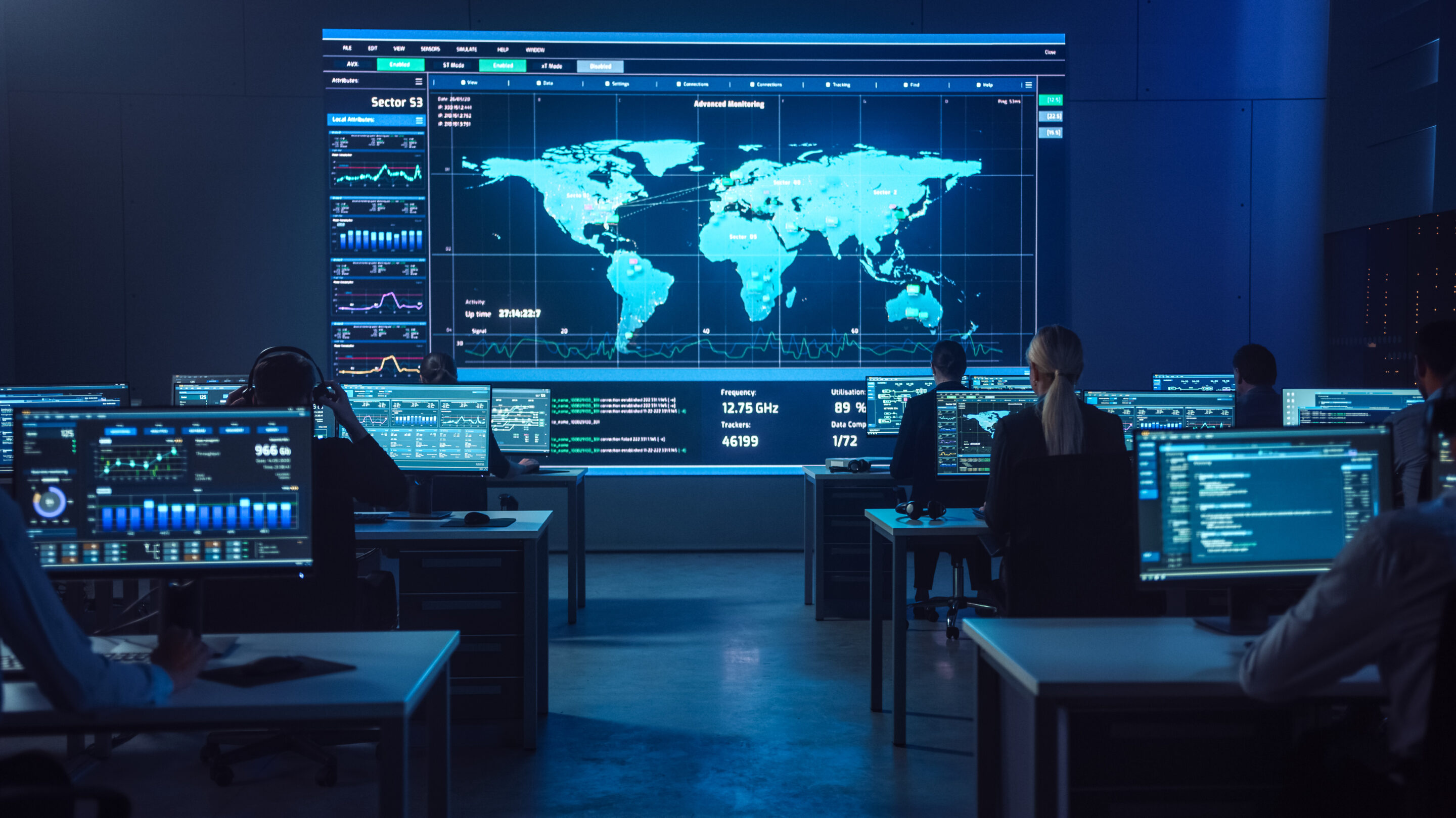 Team,Of,Professional,Computer,Data,Science,Engineers,Work,On,Desktops