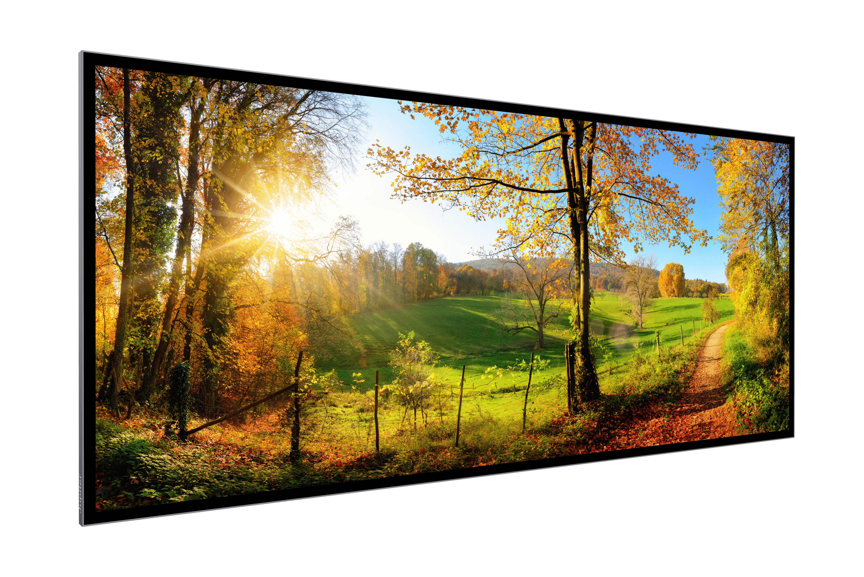 Jupiter Pana X Premium Line - 105-inch 21:9 ultrawide LCD display, right-facing product render with premium bezel finish